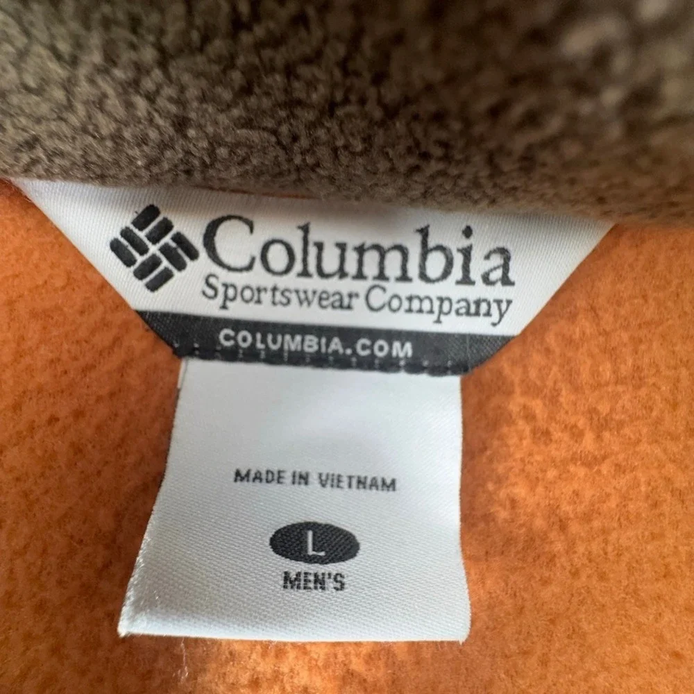 Columbia Mens Steens Mountain Full Zip Fleece Jacket Orange Olive Large